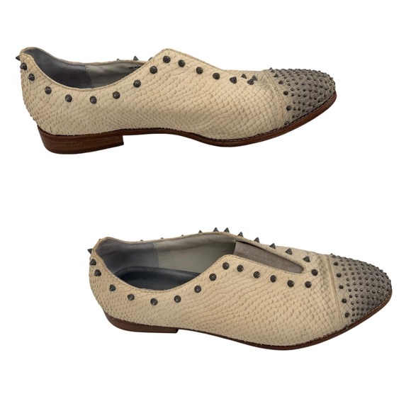 Zadig & Voltaire Shoes - Zadig & Voltaire Cream Studded Slip-On Loafers